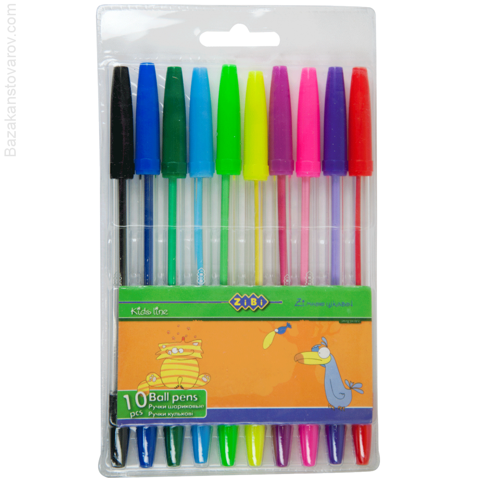 Набор из 10-х шариковых ручек, 10 цв., KIDS Line