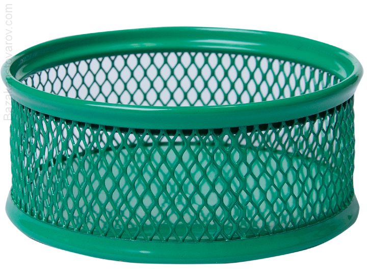 Підставка для скріпок 80х80х40мм, металевий, зелений