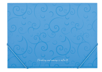 Папка А4 на резинках, BAROCCO, голубой