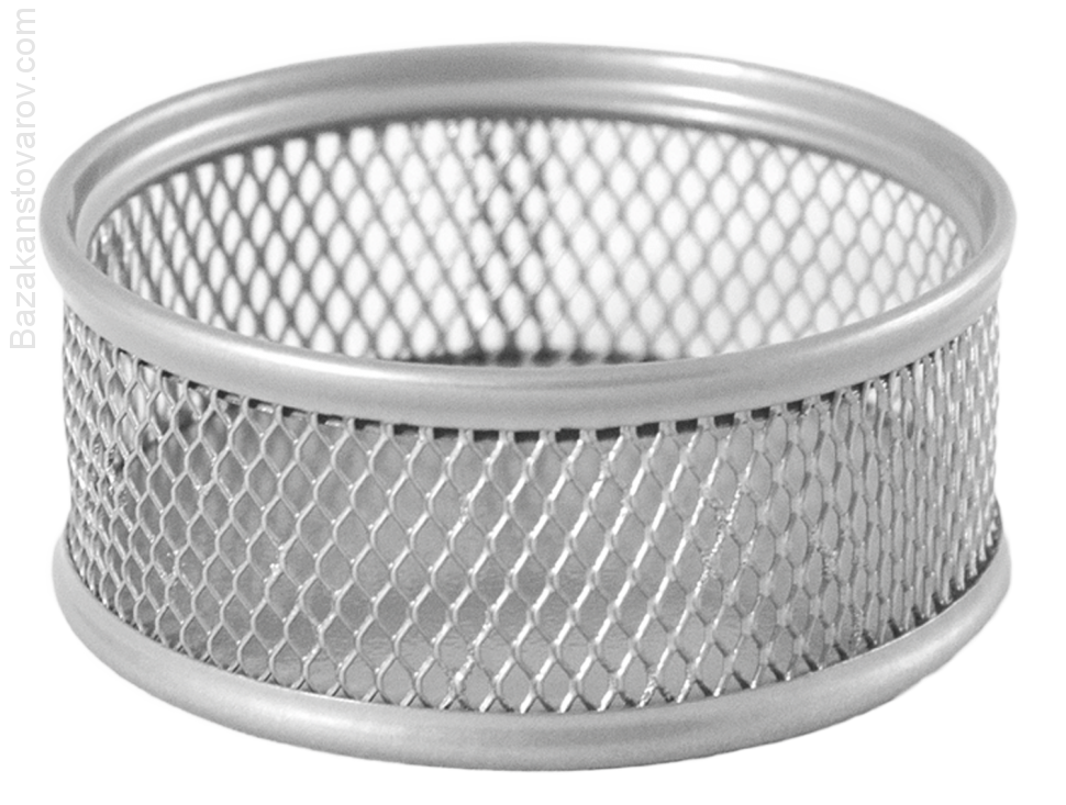 Подставка для скрепок 80x80x40мм, металлическая, серебро