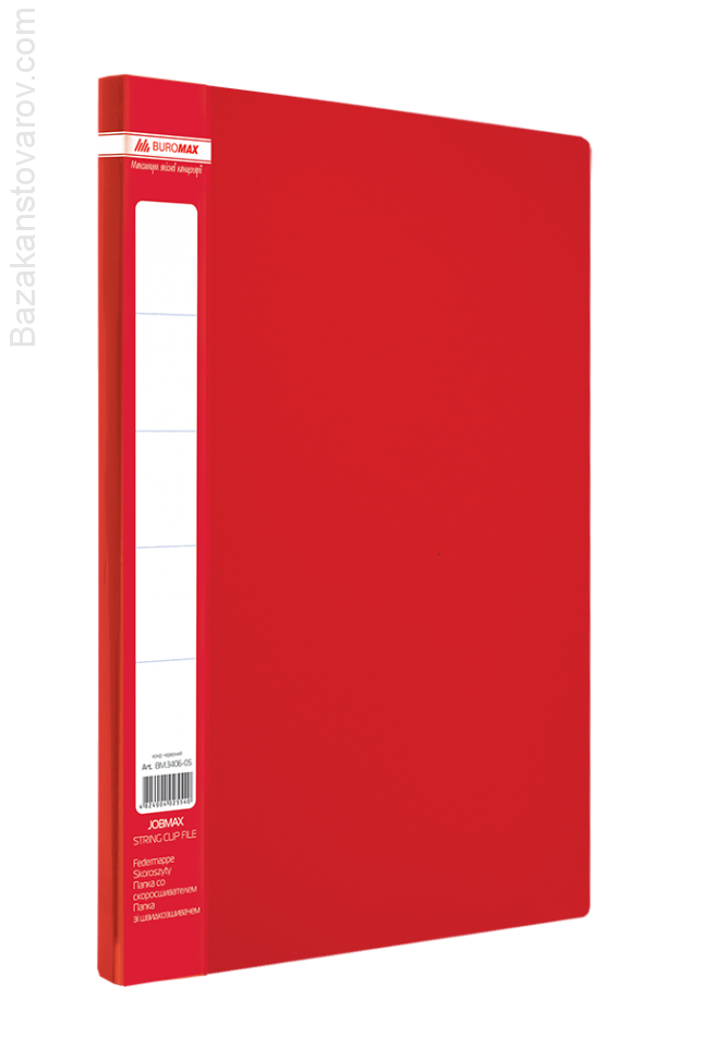 Папка А4 з боковим притиском JOBMAX, червоний