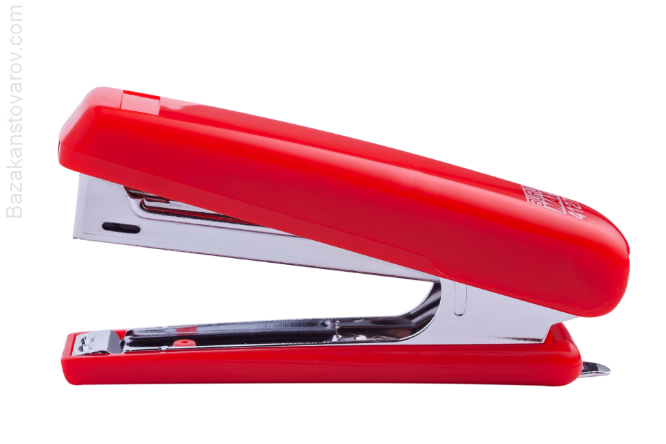 Степлер пластиковий, 12л.,(скоби №10), червоний