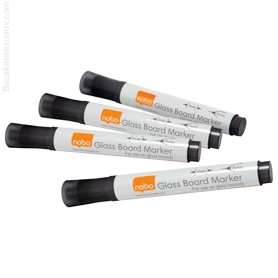 Набір маркерів Glass Whiteboard Marker чорні (4)