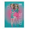 Блокнот CUTE GIRL, А-6, 64л., кл., тв. обл., мат. лам.+лак, глит, бирюзовый