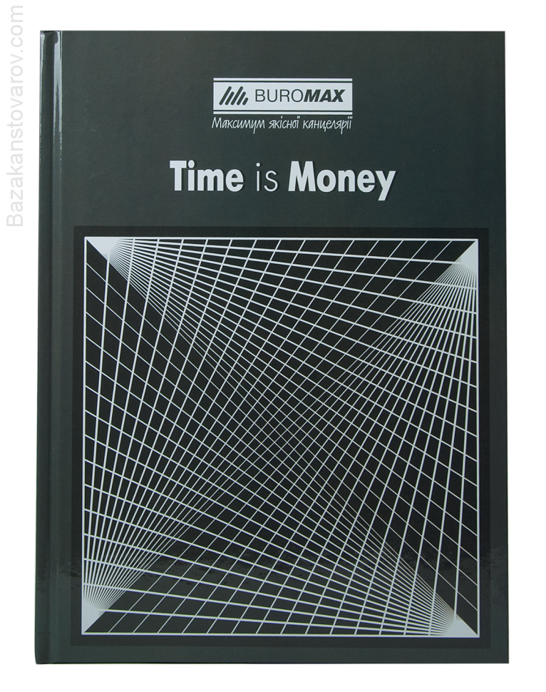 Книга канцелярская "TIME IS MONEY" 96л.кл.оф.(тв. лам. обл), А4, серый