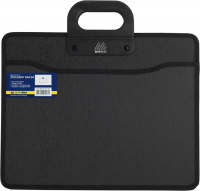 Портфель на 2 отд., з ткан.окант. В4, чорний