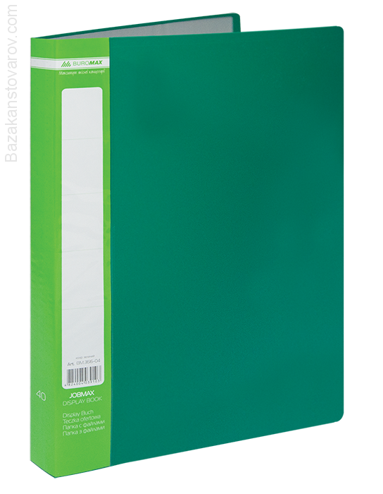 Папка c 40 файлами А4 JOBMAX, зелений