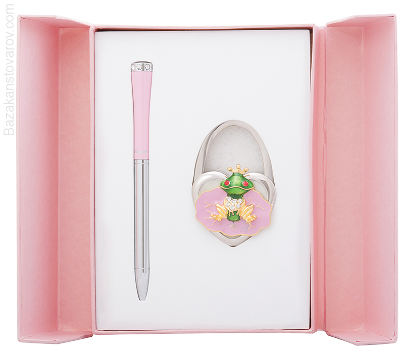 Набор подарочный "Fairy Tale": ручка шариковая + крючек д сумки, розовый