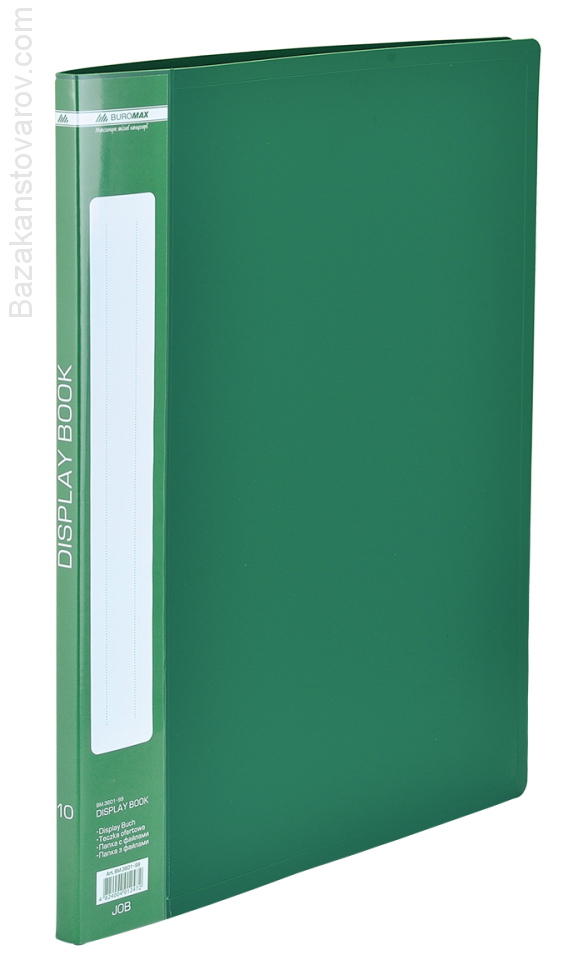 Папка c 10 файлами А4, зеленый