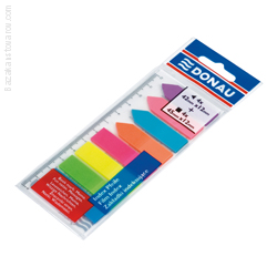 Закладки пл. з клейким шаром: 4кол.х12х45мм + 4кол.х12х42мм, по 25шт., неон